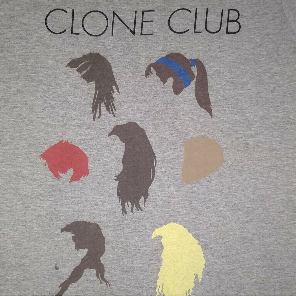 ORPHAN BLACK GREY CLONE CLUB HAIR SILHOUETTES EXTR LARGE XL CHILDS TOP TEE SHIRT